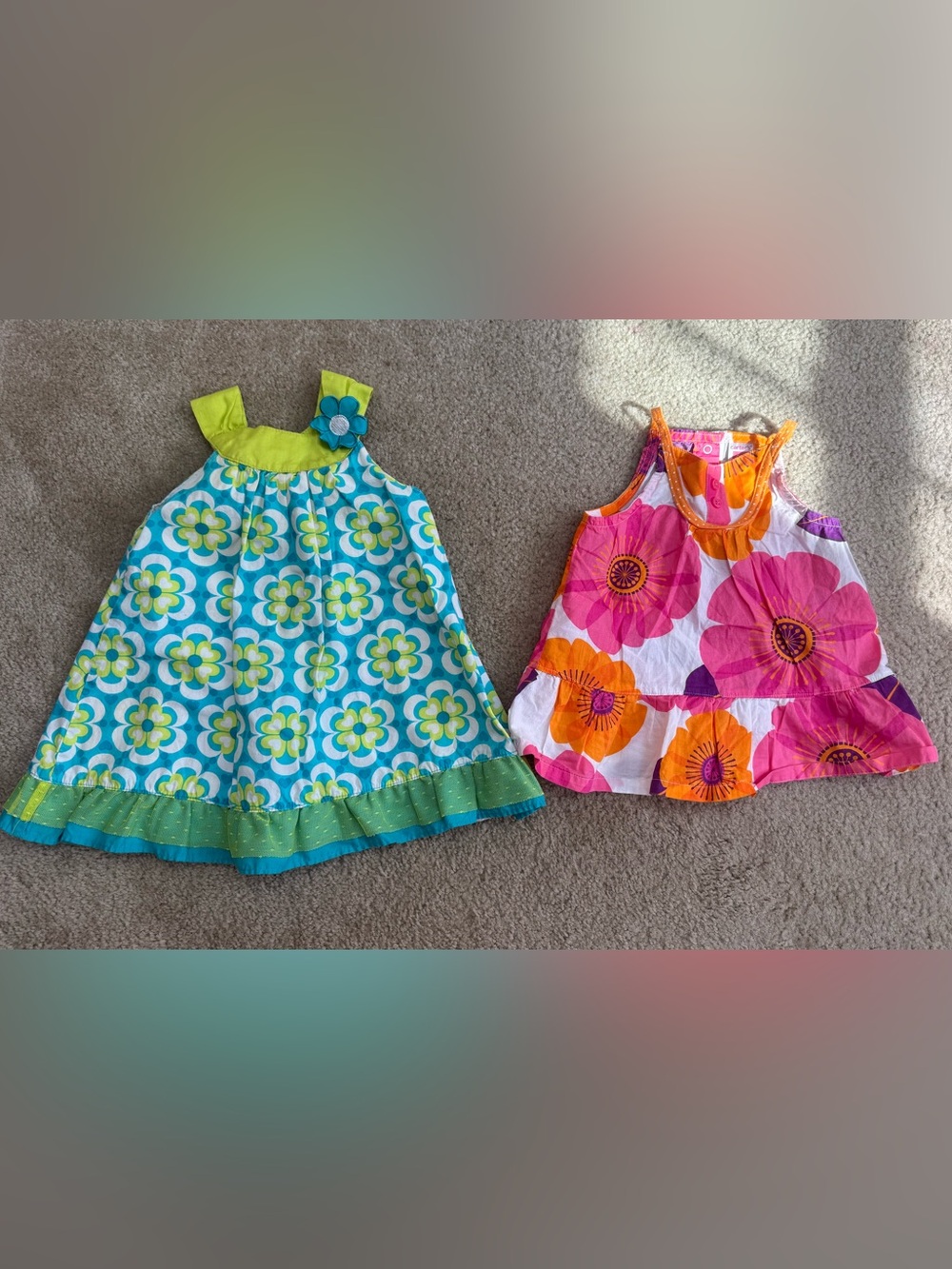 Penelope Mack Girls Floral Sundresses & Pink & Carters summer top 18 mos